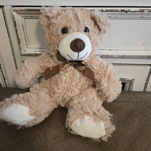 Plush bear with bear necklace